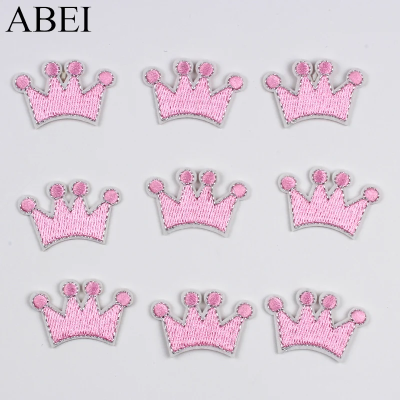 10 шт. милые наклейки для девочек с вышитыми розовыми коронами из мультфильма