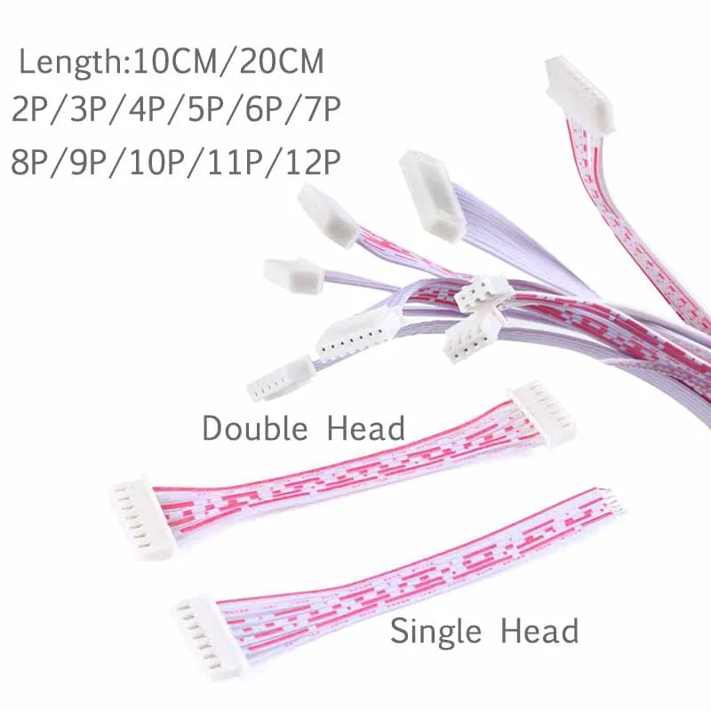 

Кабель разъём XH2.54 Your Cee 26AWG 10/20см 2p-12p красный/белый