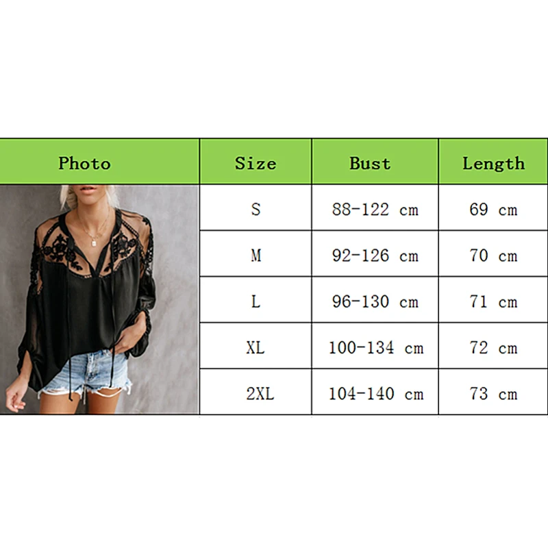 

2019 Fashion Women Summer Lace Casual Tops Sexy Ladies Hollow Long Sleeve Blouse Shirt Costume Holiday Summer Clothes