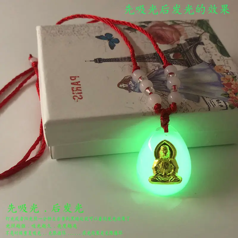 Новинка 2021 подвеска в виде Будды с ночным освещением ожерелье золотого цвета для