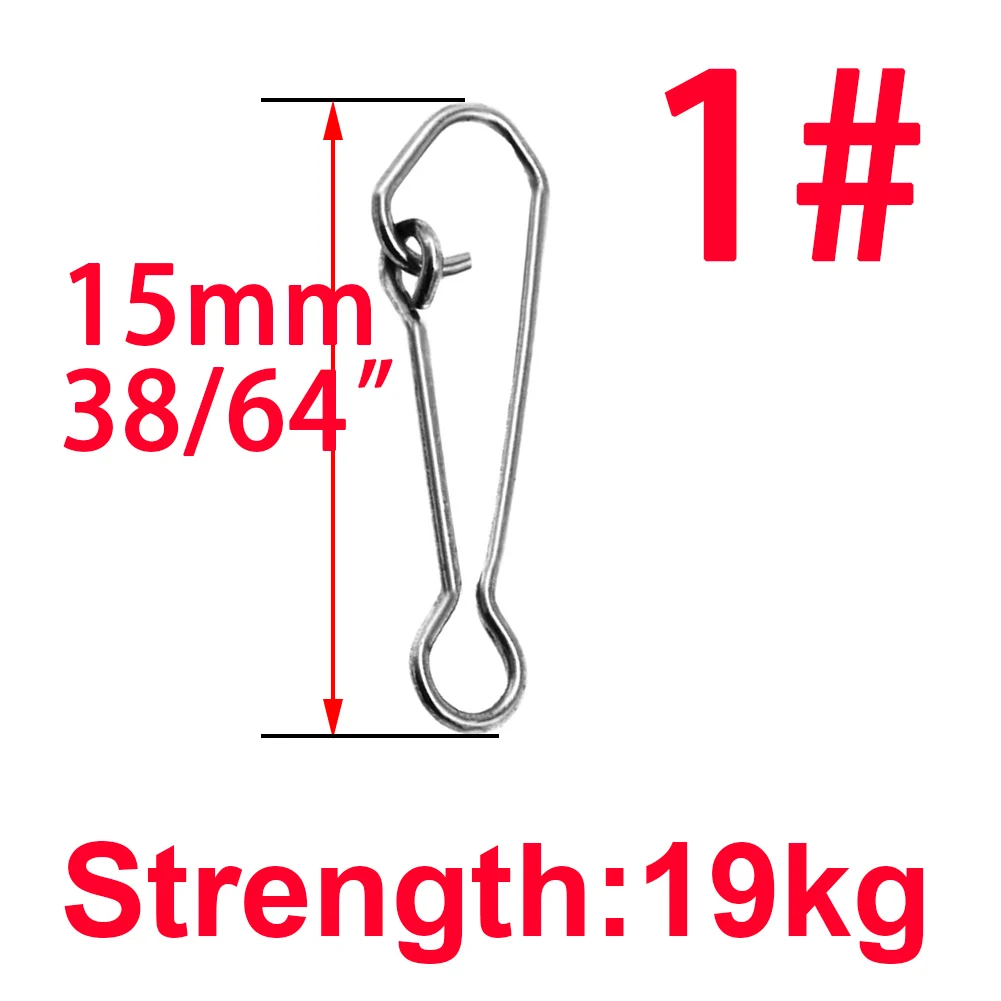 size 1 Simpleyi, 100 шт., рыболовные Вертлюги, вращающиеся кольца, блокирующий крючок, приманка, рыболовный крючок, защелкивающиеся Вертлюги, соединитель, снасть, держатель для приманки - Цвет: size 1