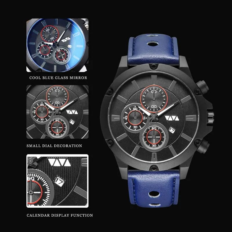 Новинка 2020 мужские спортивные часы Роскошные Кварцевые ведущей марки