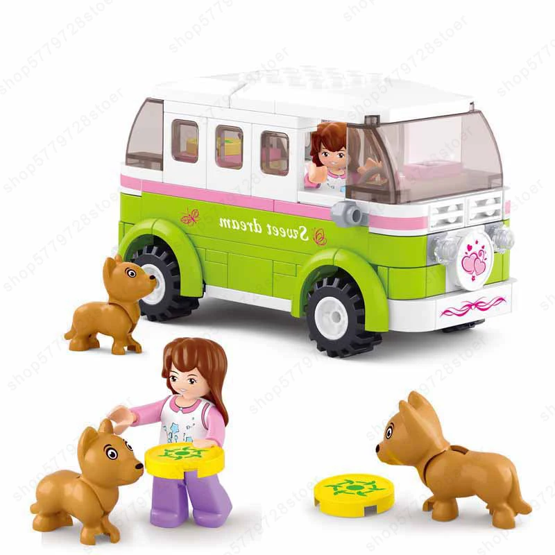 Строительный блок New Sluban девочка мечта друзья дом автомобиль 158 шт. Обучающие