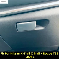 glovebox glove box handle decoration sequins cover kit trim for nissan x trail x trail rogue t33 2021 2022 chrome accessories