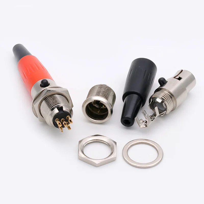 10 комплектов мини XLR 3 4 5 6 Pin гнездовой разъем + штекер маленький Аудио Микрофон