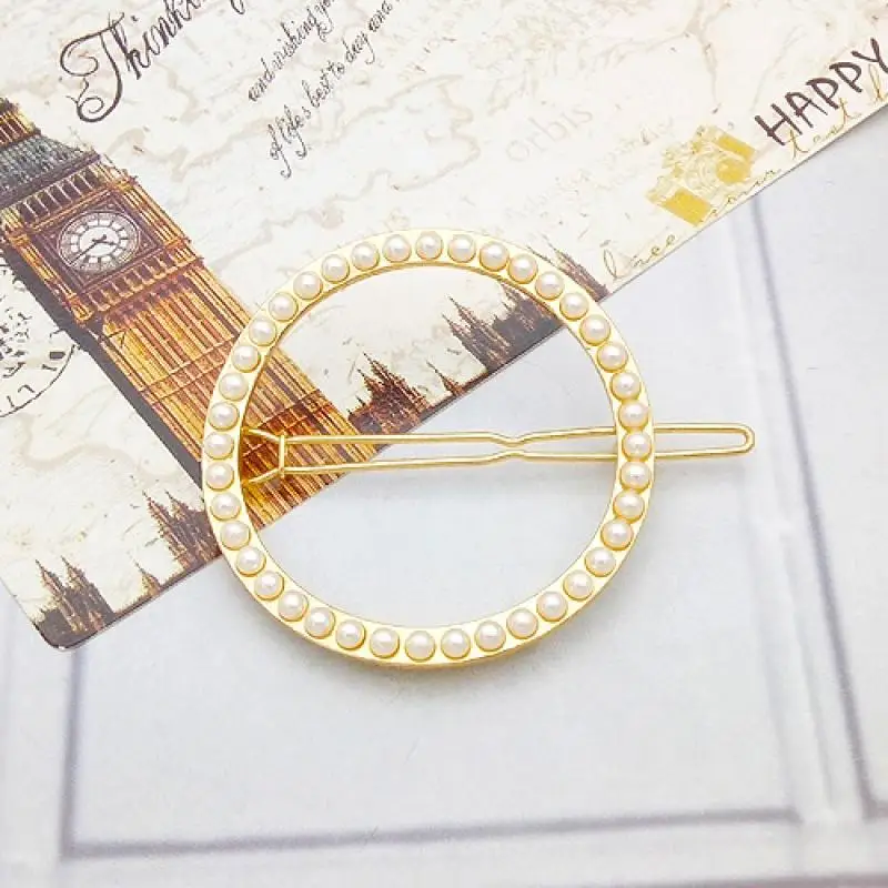 

2019 Fashion Handmade Pearl Moon Hairpins Hair Accessories Imitiation Pearl Hair Clip Barrettes For Women Girls