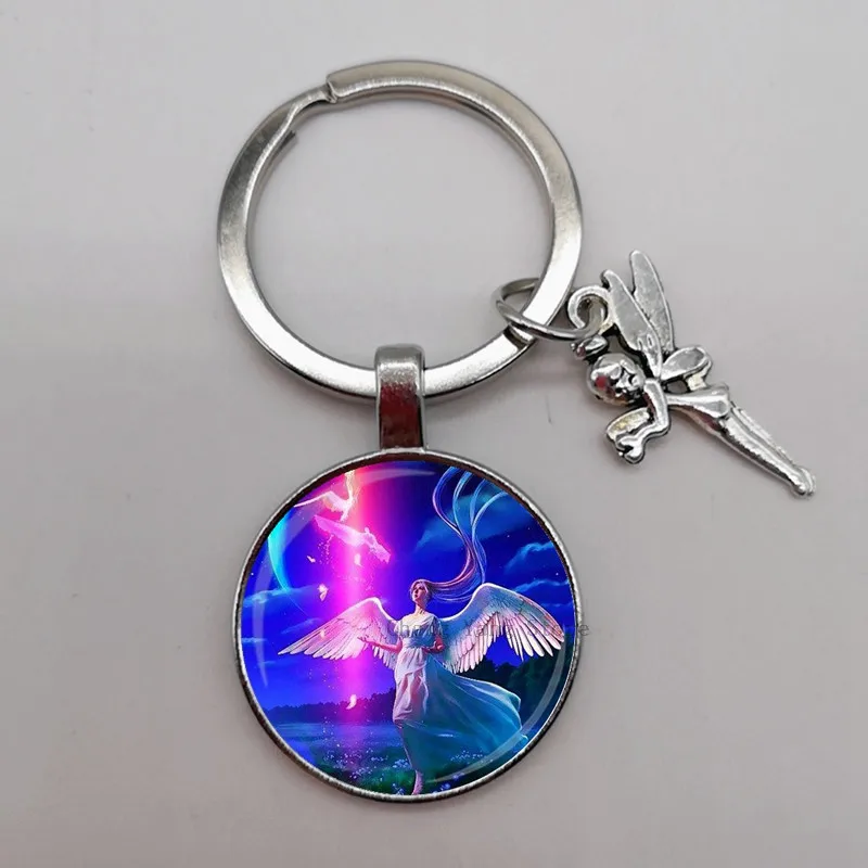 Гламурный Ангел Фея Луна фото брелок ангел ювелирные изделия кулон с дизайном