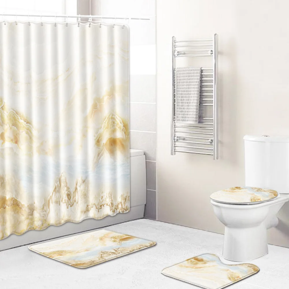 Набор штор для ванной Противоскользящий коврик комнаты душа покрытие унитаза