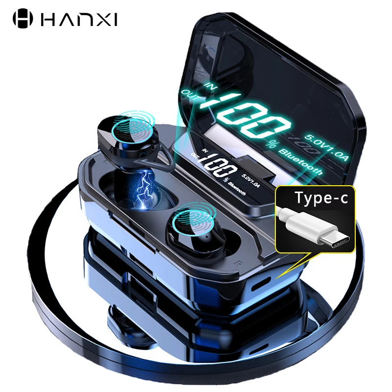 Светодиодный bluetooth наушник с дисплеем питания высшего класса настоящая