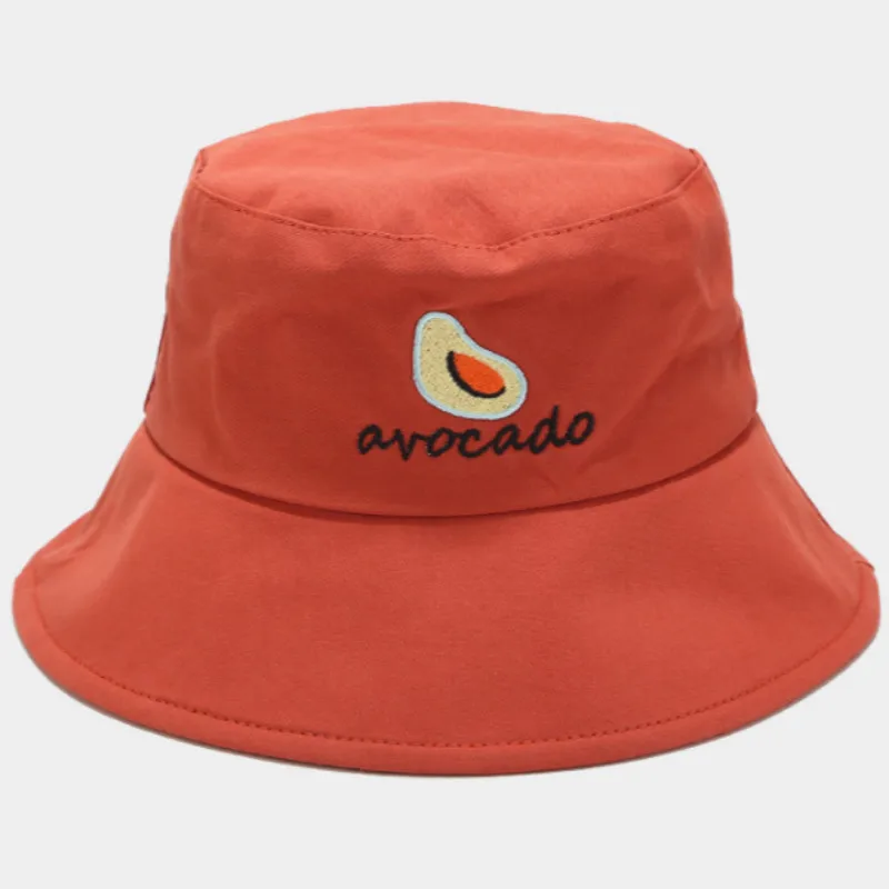 Панама с широкими полями и авокадо хлопковая Кепка вышивкой летняя женская шапка