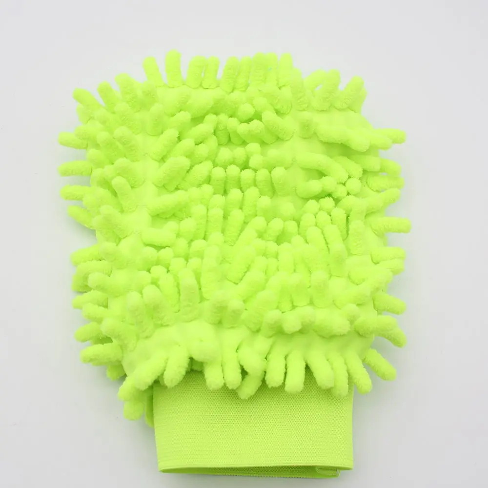 

5pcs Green Quality Car Washing Chenille Mitt Auto Cleaning Glove Dust Washer Strong Absorption Car Sponge Plush Cleaning Towel