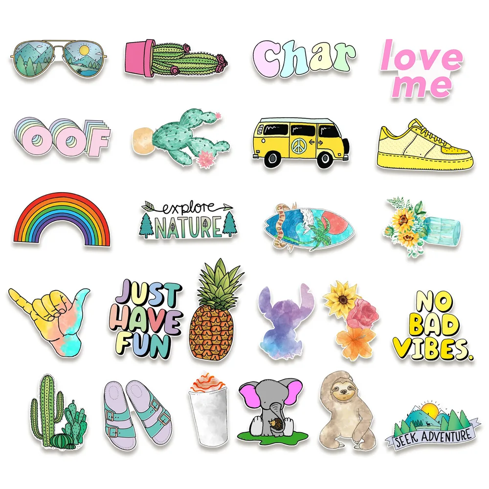 

10/30/50PCS Fresh Girl Sticker Waterproof Skateboard Scrapbook Suitcase Color Stickers Pack Car Laptop Kid Decal Children Toys