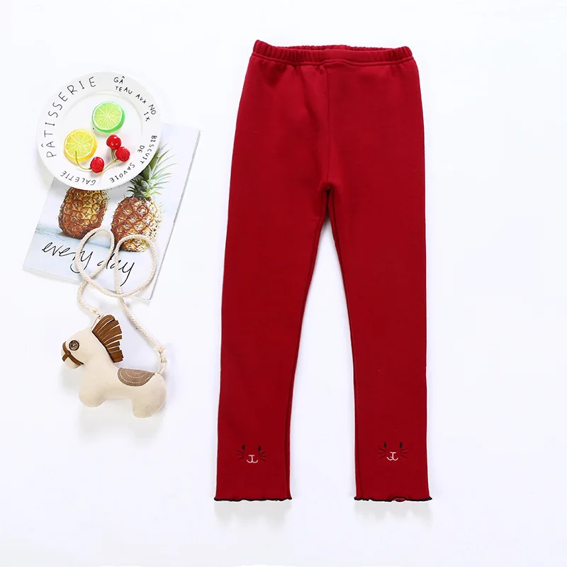 XL-Warm-Red Новинка, Леггинсы для девочки Детские getry брюки на теплую весну брюки, леггинсы для девочек, для детей Одежда для детей 2-9 лет - Цвет: XL-Warm-Red