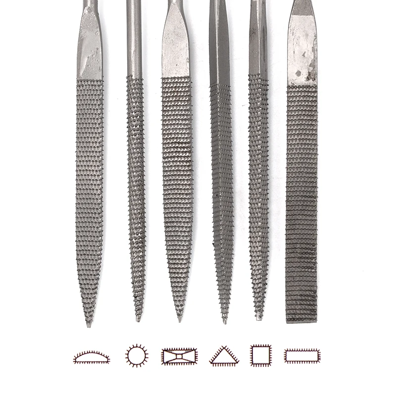 Набор деревянных рашпилей 6 шт. мини напильники для игл плоские треугольные