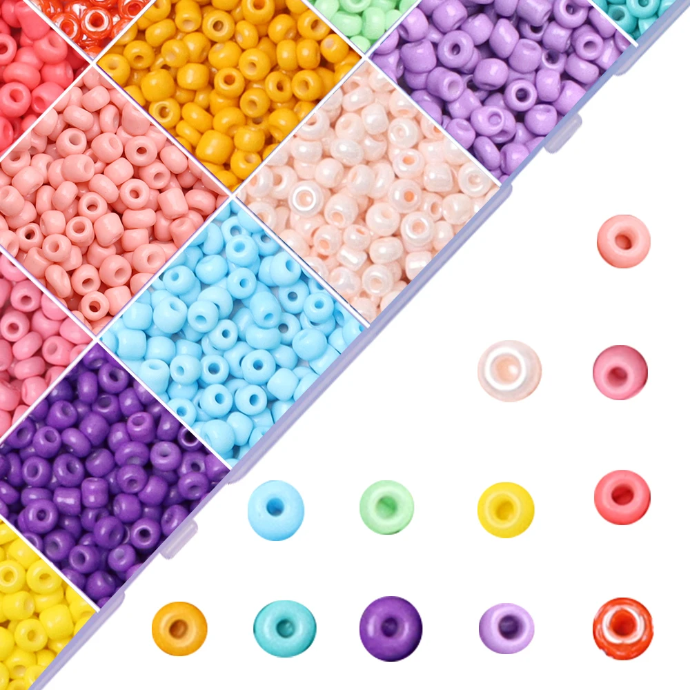 

Make DIY craft bracelets necklace earrings jewelry supplies glass seed beads with elastic rope small craft beads