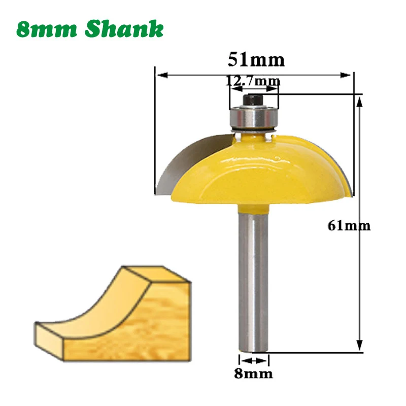 

1PC 8MM Shank Milling Cutter Wood Carving Classical Reversible Stile Rail Router Bit Milling Cutter for Wood Door Knife Woodwork