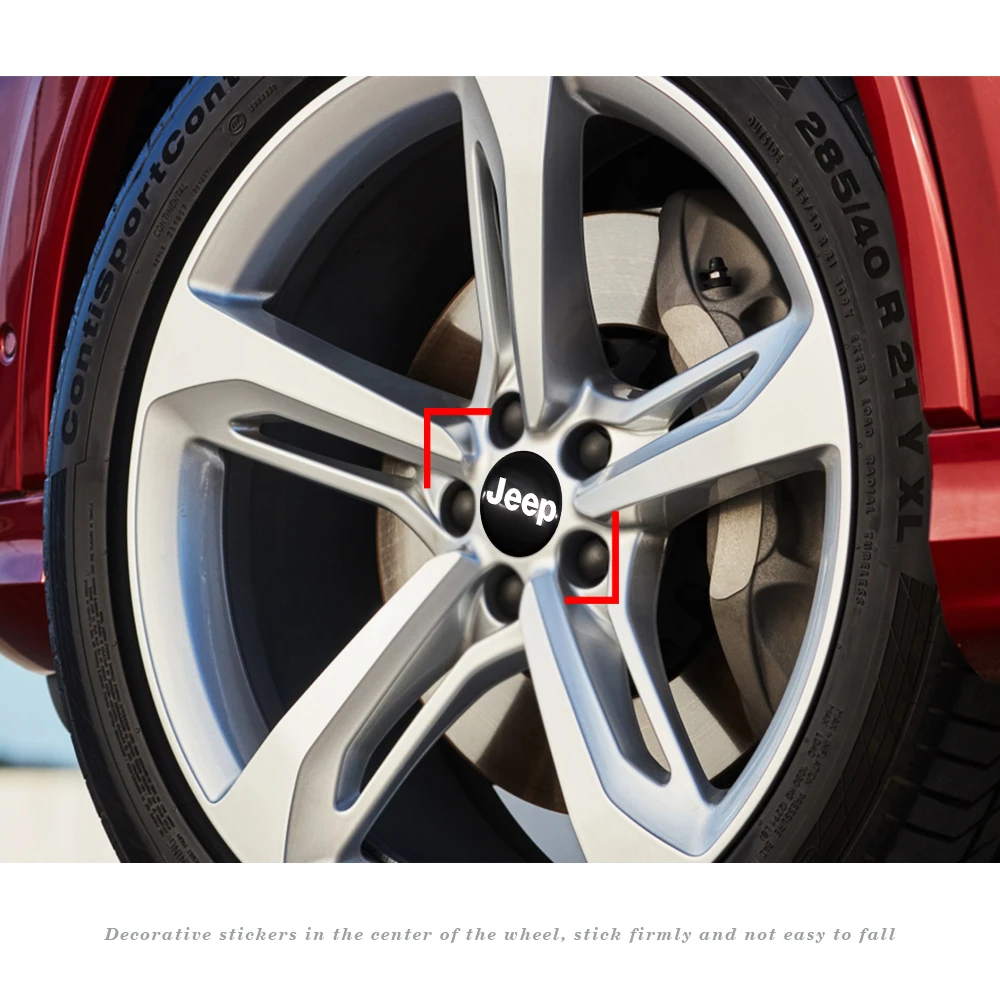 Фото Наклейки из углеродного волокна для Jeep Wk2 Wj Zj Compass Patriot Wrangler Jk, 4 шт., 56 мм №5