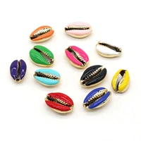 10pc colorful seashell beads conch cowrie loose bead connector charms for diy bohemia jewelry bracelet necklace making accessory