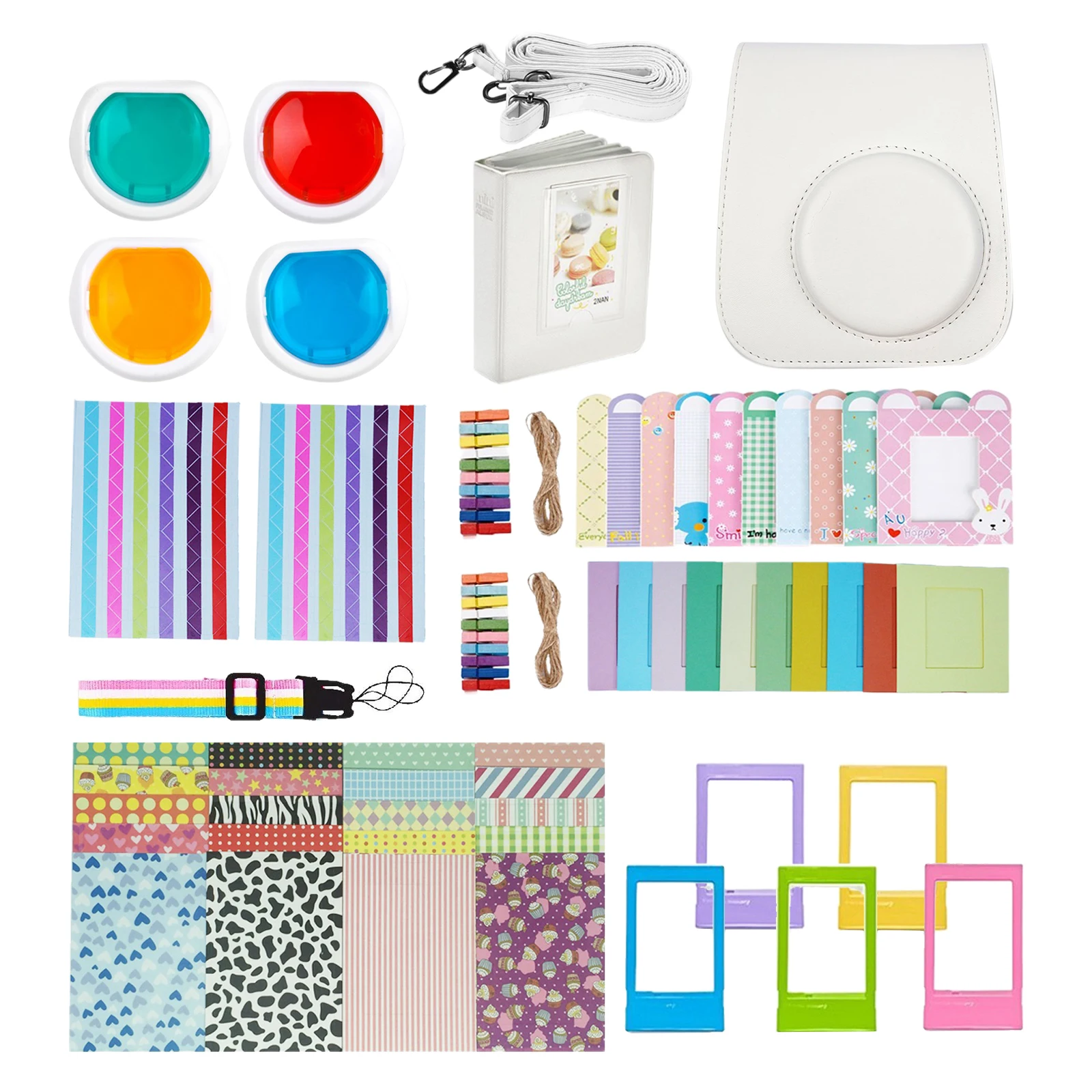 

Travel Bundle & Accessories Includes Shoulder Bag, Shoulder Strap, Stickers, Frames + Album for Instax Mini 11