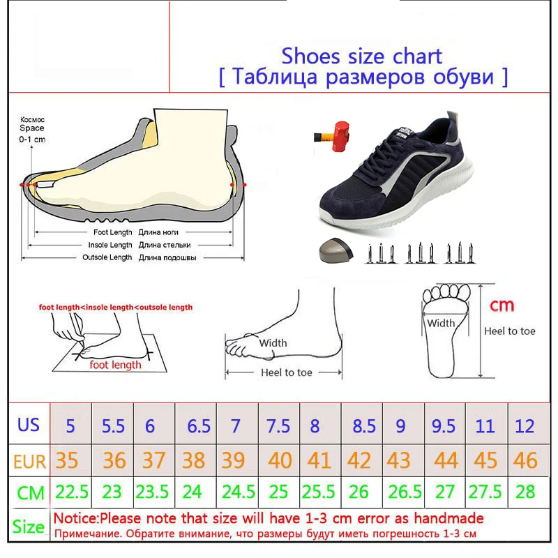 

Summer Indestructible Breathable Work Boots; Anti-smashing Anti puncture Safety Shoes; Steel Toe Soft Bottom Men's Boots