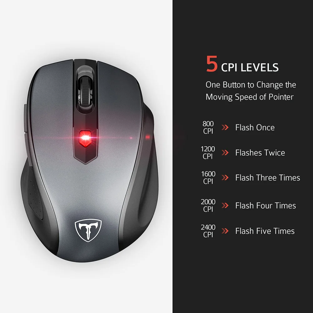 victsing mm057 wireless mouse 2 4ghz ergonomic design optical mice 6 buttons 2400 dpi energy saving for pc laptop computer mouse free global shipping