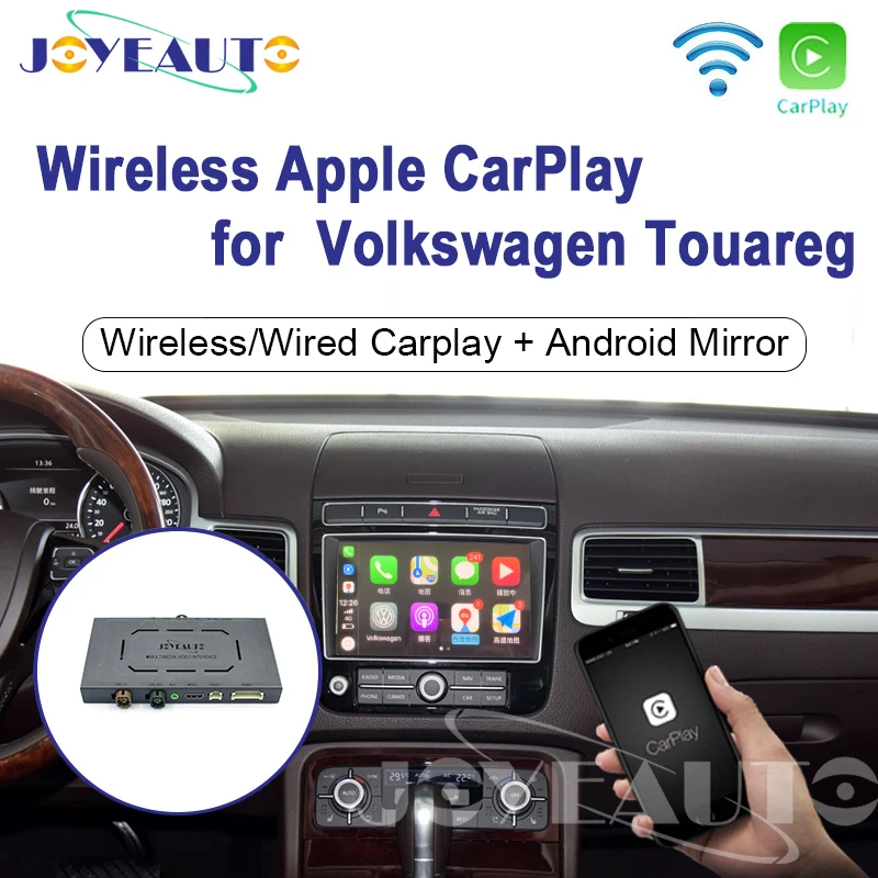 Joyeauto Wi-Fi Беспроводной Apple Carplay для Фольксваген Touareg 2010- 8 дюймов Android ваши зеркала и добавит позитива вашей поездке играть Поддержка спереди/сзади Камера
