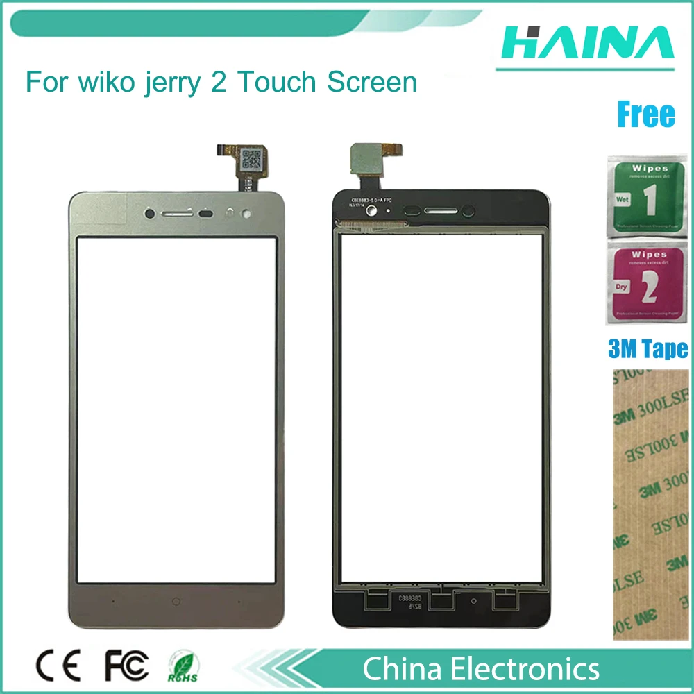 

5.0" For Wiko Jerry 2 Touch Screen Panel Sensor Digitizer Front Outer Glass Touchscreen Jerry2 Replacement Black