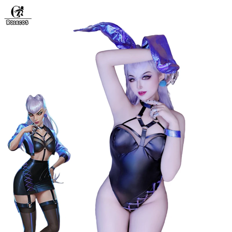 ROLECOS кДа Evelynn Косплэй костюм кролика для девушек изо всех сил сексуальный Для