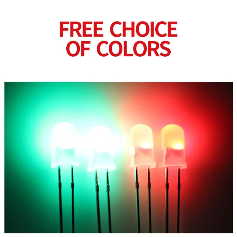 1000 шт 5mmRound Head fogge RGB семь цветов быстрая вспышка или медленная яркая