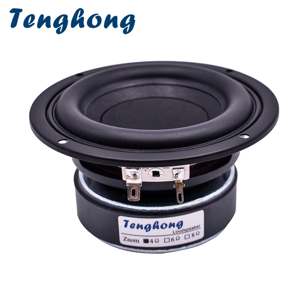 

Tenghong 1pcs 4 Inch Subwoofer Speakers 4/8Ohm 40W HIFI Audio Bookshelf Woofer Speaker Unit Deep Bass Loudspeaker Home Theater