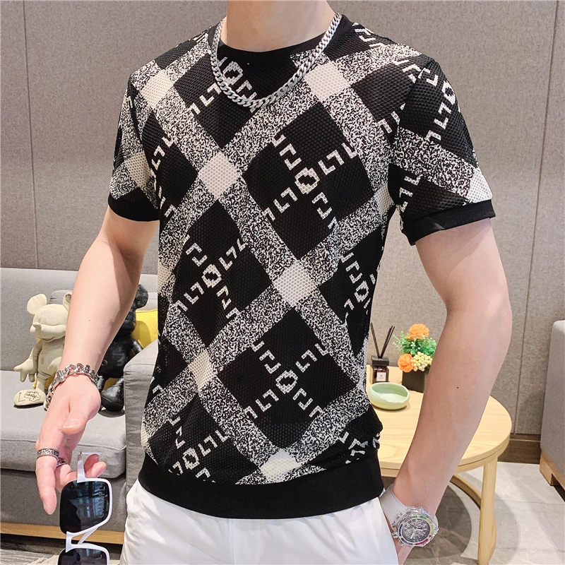 Брендовая летняя футболка с коротким рукавом Мужская круглым вырезом черная