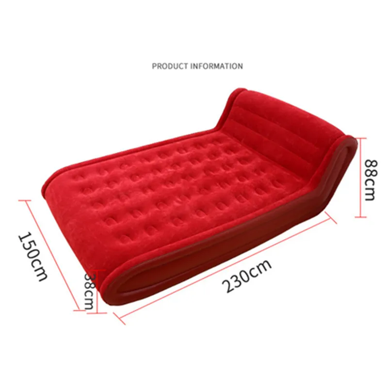 Sexy Inflatable Bed Sofa Bedroom Furniture With Electric Pump Soft Elastic Velvet Face Folding Beds Muebles For Two People | Мебель