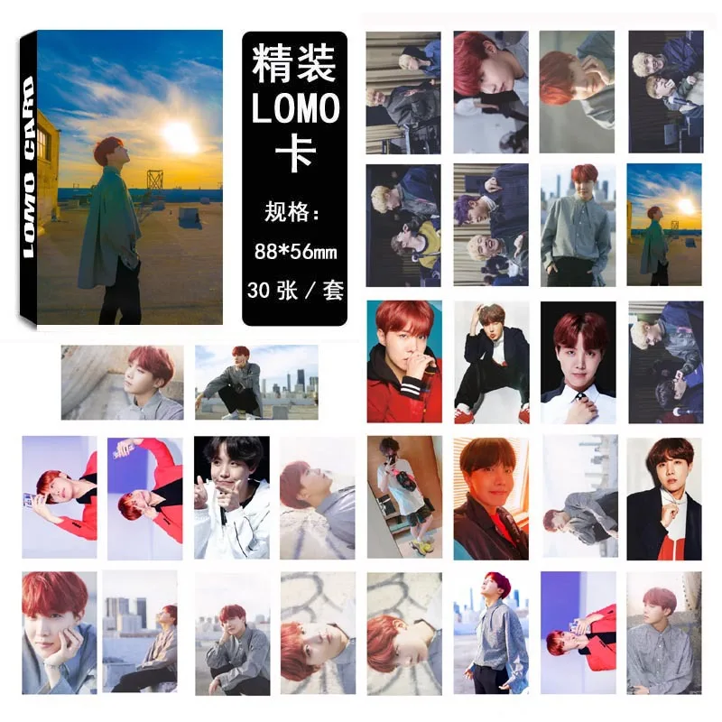 5 30 шт./компл. Bangtan для мальчиков JHOPE новую карту душа PERSONA мальчик LUV ломо карты Почтовые открытки самодельные фото вентилятор подарок - Цвет: 5