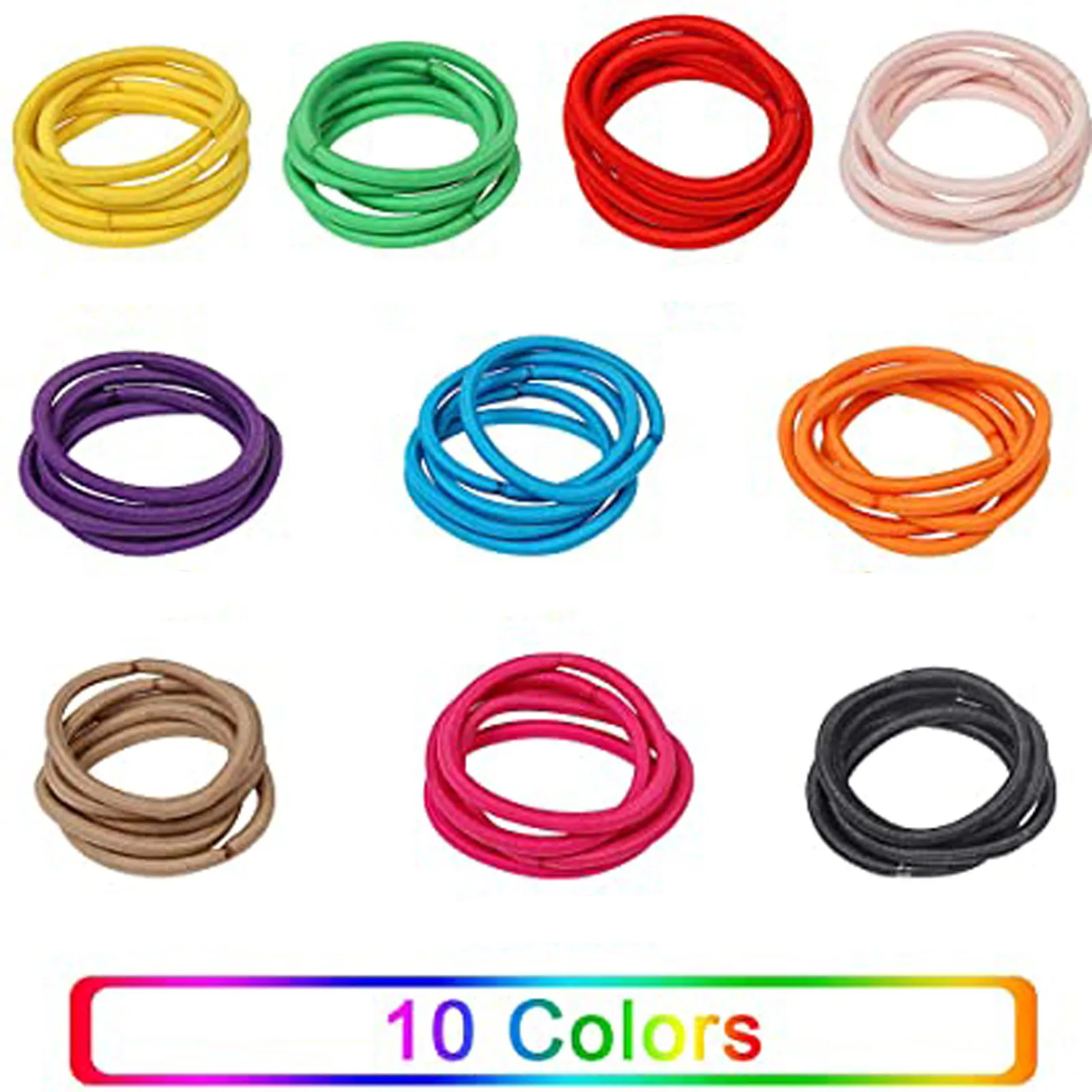

50pc Children's Elastic Hair Band Elastic Hair Rope Hair Band Rubber Glue Hair Band Simple Head Rope Hair Accessories