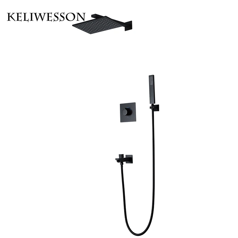 Черная насадка для душа с дождевой насадкой 10 дюймов смесители 304 SUS