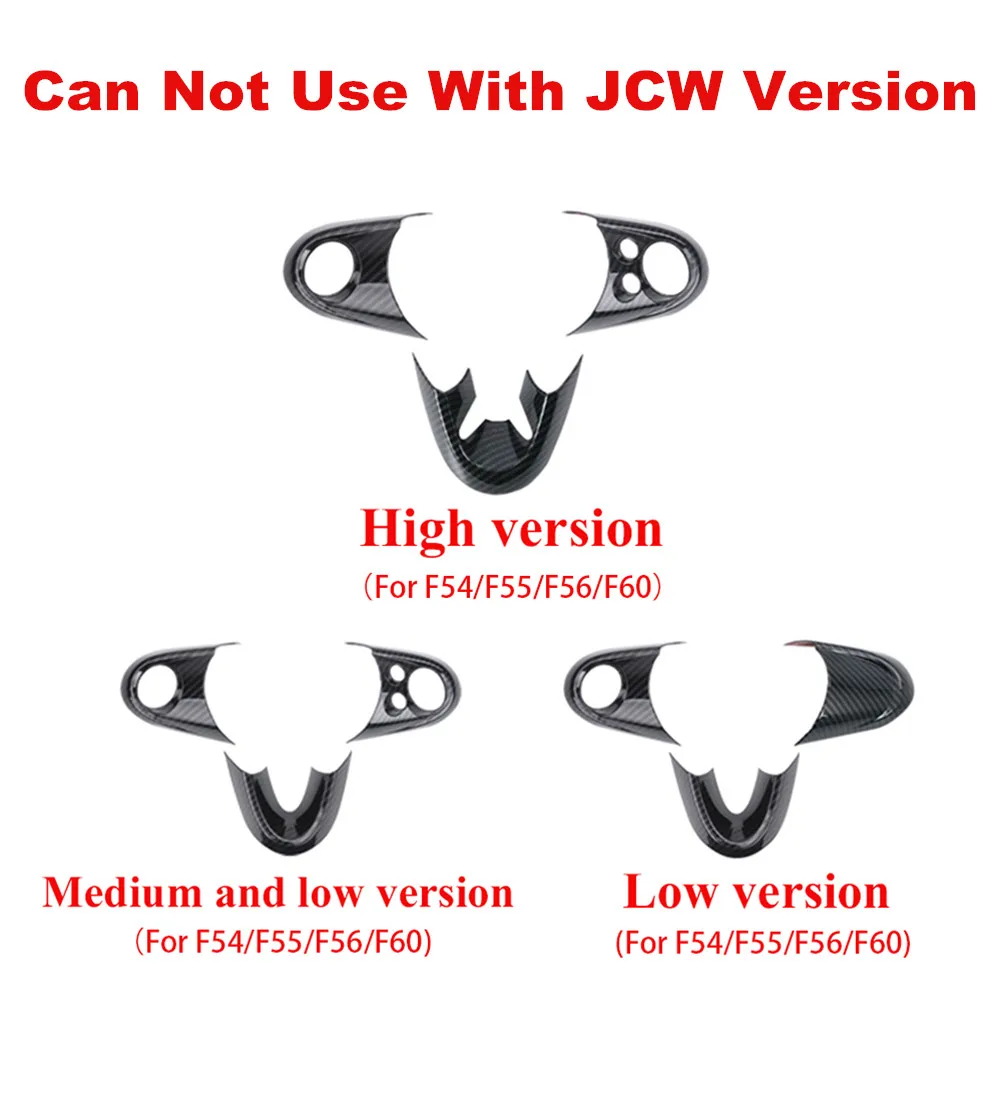 

Car Steering Wheel Cover Shell Carbon Fiber Sticker For Mini Cooper One S JCW Clubman F54 F55 F56 F60 Countryman Accessories