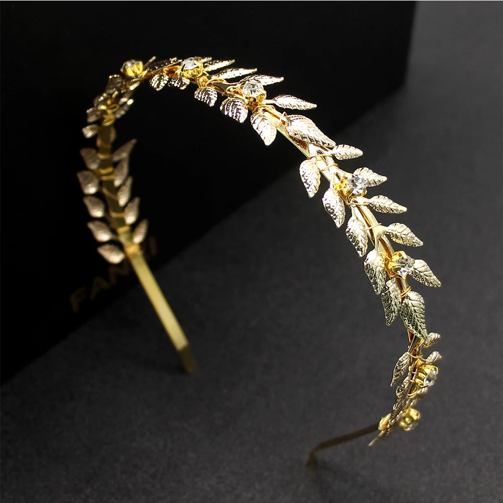 Греческий стиль винтажная искусственная Тиара для волос сплав в форме листьев