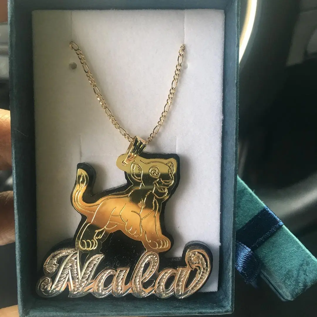 

Spices Jewlry Trendy 3D Customized Name Necklace Rope Chain Personalized Necklaces for Women/Men Nameplate Copper Your Name