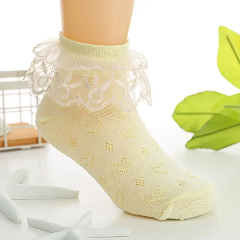 Детские носки из 2020 хлопка для маленьких девочек милые кружевные дизайнерские