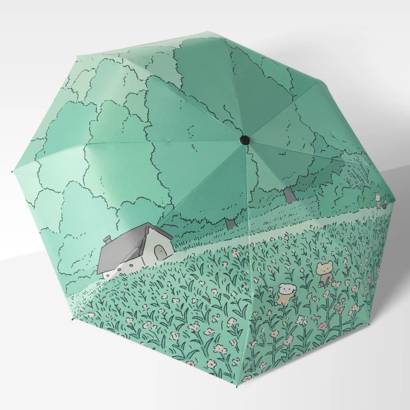 Женский зонт ветрозащитные солнцезащитные зонты для девушек складной с защитой