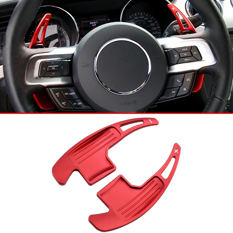

For Ford Mustang 2015-2019 Aluminum Steering Wheel Gear Shift Paddle Extension Accessories Red