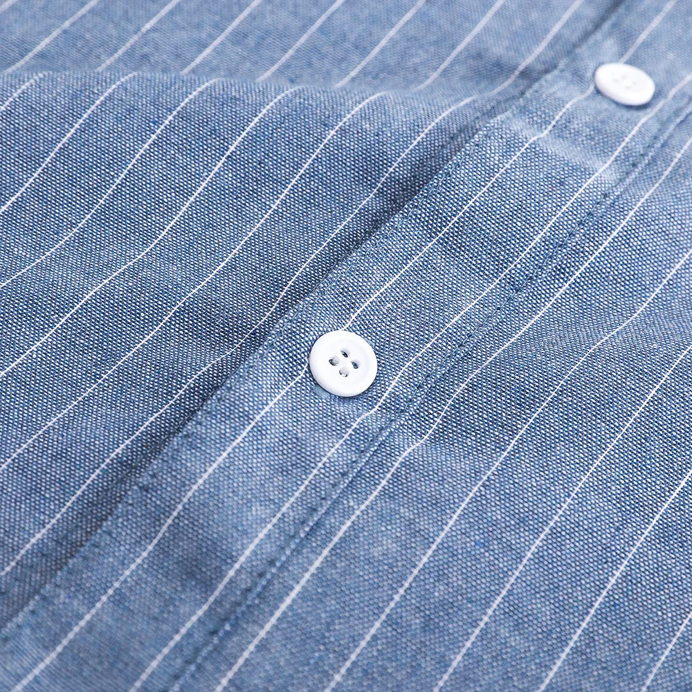 Осень 2019 100% хлопок длинный рукав отложной воротник Синий Полосатый плед Детская