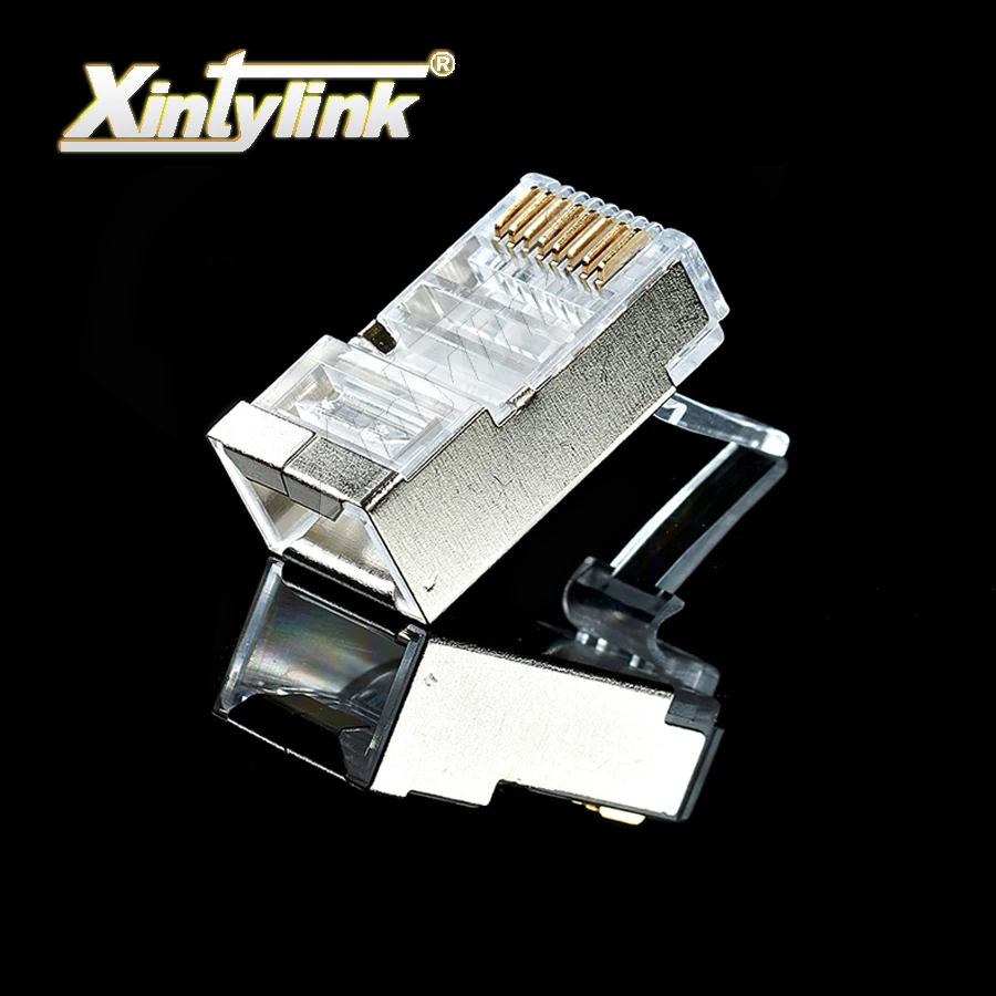 Xintylink 500/1000 шт. cat6 rj45 разъем кабеля ethernet rj 45 вилка cat 6 Джек металлический 8p8c