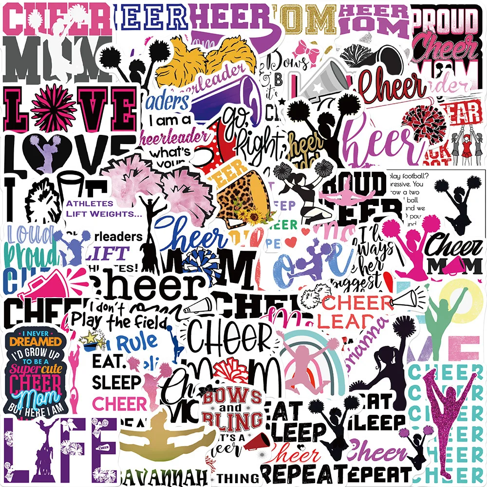 

50PCS Cheerleaders Stickers for Wall Laptop Notebook Luggage Waterbottle DIY Decal