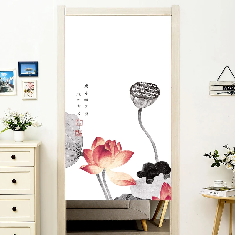 

Chinese-Style Door Curtain Partition Curtain Household Bedroom Kitchen Toilet Half Curtain Cloth Curtain Feng Shui Curtain