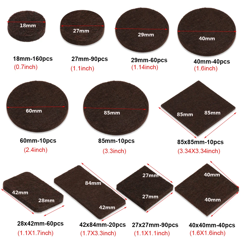 

Wear-Resisting Furniture Leg Felt Pads Floor Protector Self-Adhesive Anti Noisy Furniture Hardware Table Sofa Bumper
