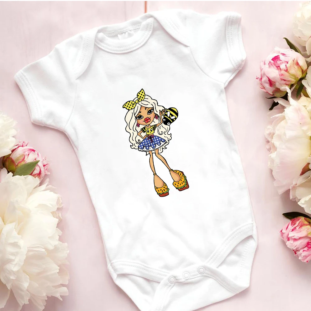 

Cute Bratz Baby Girl Clothes Harajuku Aesthetic Cartoon Baby Bodysuit Instagram Trendy Style One-Pieces Onesie Italy Dropship