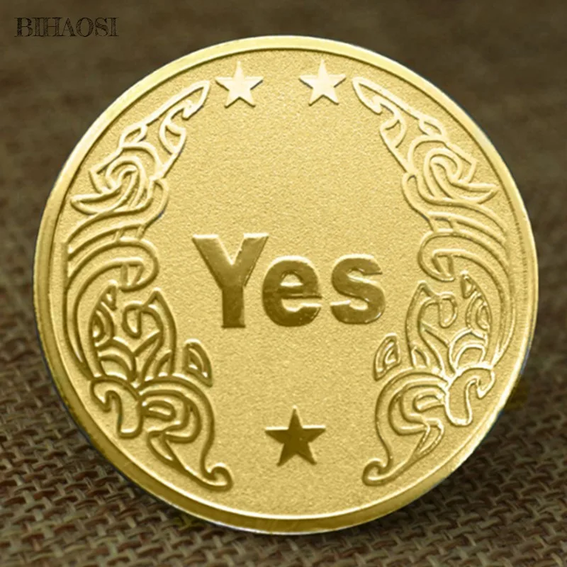 Да/Нет позолоченная монета 24 карата металлический значок медная на заказ игровая