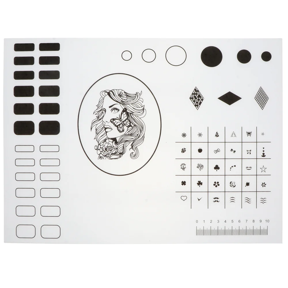 Акриловый коврик для ногтей силиконовый тренировочный лист практики