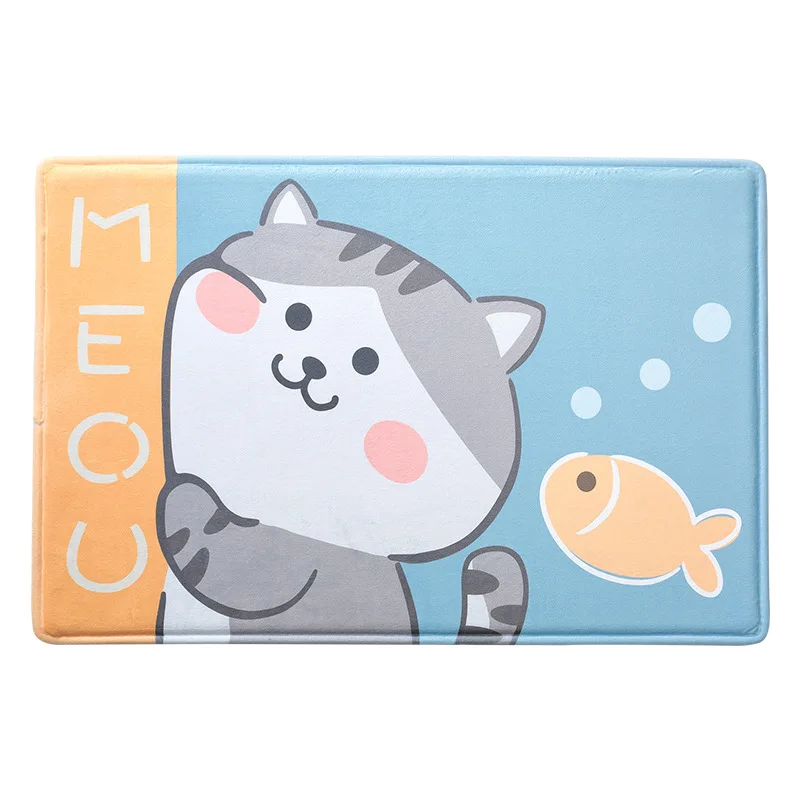 

Мультяшный фланелевый утолщенный Коврик для двери, нескользящий коврик для ванной, Kicthen Впитывающий Коврик для туалета, Впитывающий Коврик ...